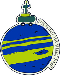 For kids, space, planets etc. themed cute print design