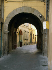 Fototapeta na wymiar Picturesque street in antique center Lucca