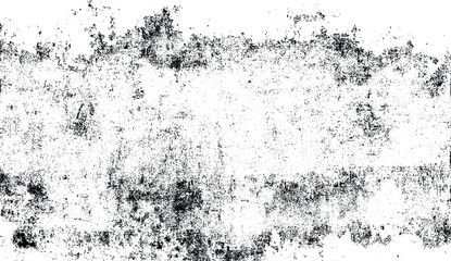 Monochrome texture composed of irregular graphic elements. Distressed uneven grunge background. Abstract vector illustration. Overlay for interesting effect and depth. Isolated on white background.