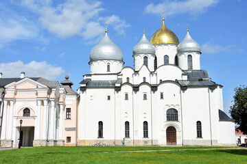 Fototapeta na wymiar Cupola of the St. Sofia cathedral in Veliky Novgorod