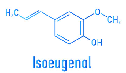 Isoeugenol fragrance molecule, skeletal chemical formula.