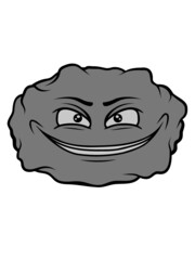 Böser Cartoon Stein 