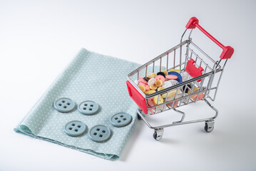 Background for fabric accessories shop
