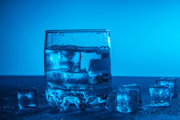 Glass with water and ice