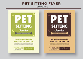 Pet Sitting Flyer Template, Pet Care Flyer Template, Pet Walkers Flyer Template