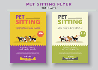 Pet Sitting Flyer Template, Pet Care Flyer Template, Pet Walkers Flyer Template