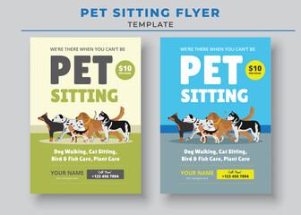 Pet Sitting Flyer Template, Pet Care Flyer Template, Pet Walkers Flyer Template
