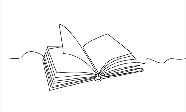 Continuous one line drawing of a hands holding open book flying