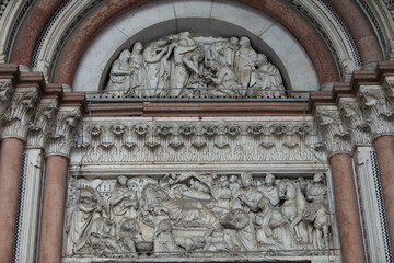  Lucca - detail from St Martin's Cathedral facade, Tuscany