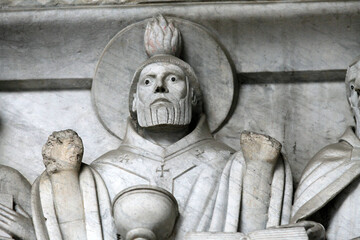  Lucca - detail from St Martin's Cathedral facade, Tuscany