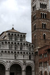 Fototapeta na wymiar Lucca - view of St Martin's Cathedral facade