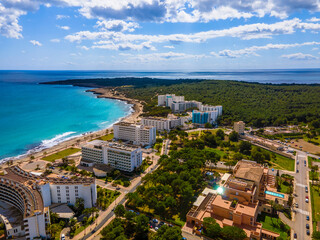 Obraz premium View of Cala Millor Beach & Hotels