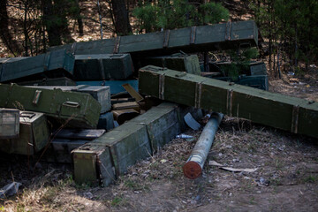 Ammo boxes left behind by the Russian army.