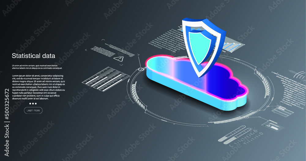 Poster cloud storage for downloading an isometric. a digital service or application with data transmission.