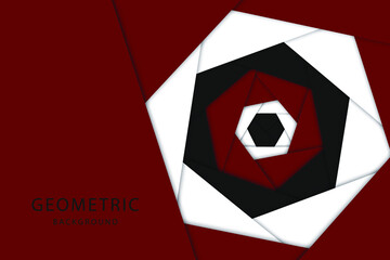 Black, red and white geometric background. Vector illustration. 