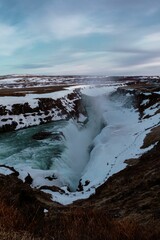 The Gullfoss waterfall in Iceland