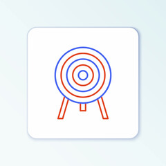 Line Target icon isolated on white background. Dart board sign. Archery board icon. Dartboard sign. Business goal concept. Colorful outline concept. Vector