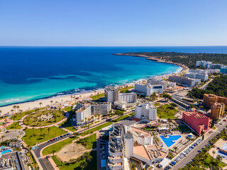 Cala Millor Beach & Hotels on a Sunny Day.
Mallorca from Drone