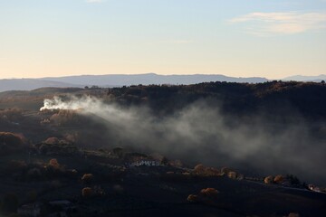 fog over the mountains