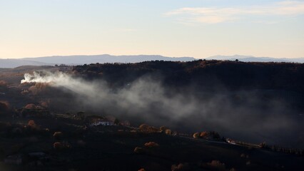 fog over the mountains