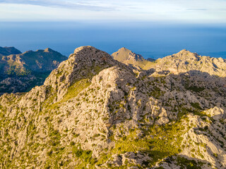Fototapeta na wymiar Sa Calobra & Mountains from Drone, Mallorca