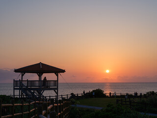 ウナリザキ公園の夕焼け