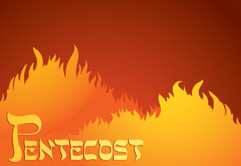 Pentecost sunday. Baptism with the Holy Spirit. Vector drawing icon