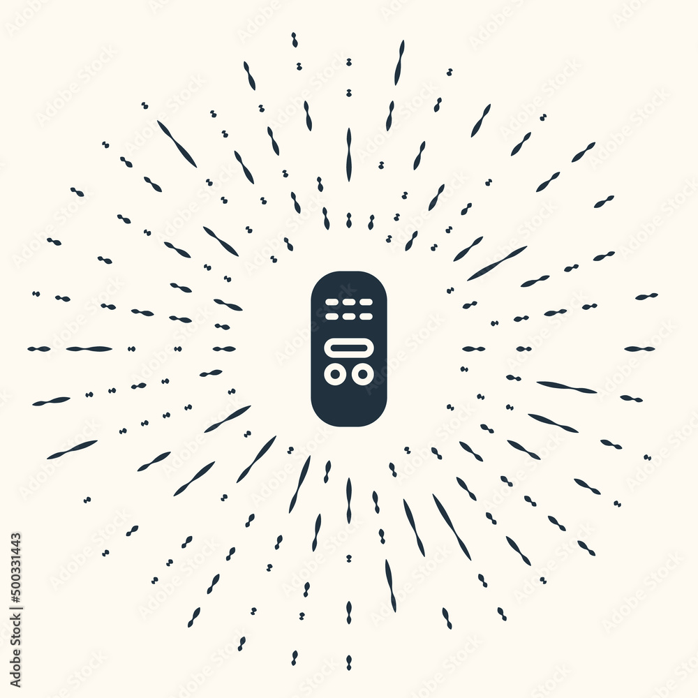 Poster grey remote control icon isolated on beige background. abstract circle random dots. vector