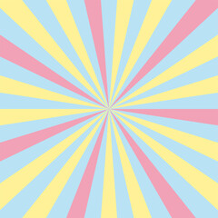 ポップなマルチカラー放射状のストライプ背景素材