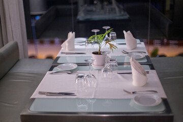 Few empty wineglasses on the table