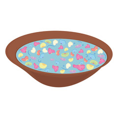 Bowl of water with flower petals Spa Vector