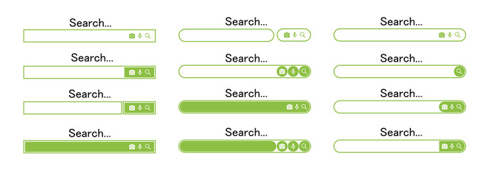 Search bar design element. Search bar for website and user interface, mobile apps. vector illustration. Search address and navigation bar icon. Collection of search form templates for websites