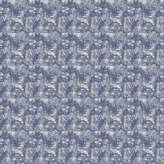French blue irregular mottled linen seamless pattern. Tonal country cottage style abstract speckled background. Simple vintage rustic fabric textile effect. Primitive texture shabby chic cloth.