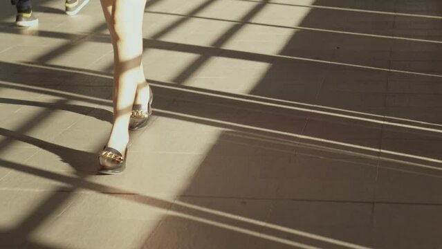 Businesswoman Legs  walking in Modern city , business lifestyle urban concept