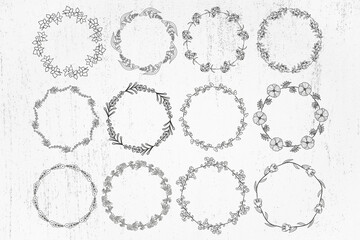 Wreath bundle Svg, floral wreath Svg, laurel leaf wreath Svg, laurel wreath Svg, wedding wreath Svg, wreath monogram Svg, circle frame Svg, 