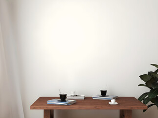 Dining room mockup with . 3d illustration. 3d render