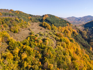 Autumn Landscape of Erul mountain near Kamenititsa peak, Bulgaria