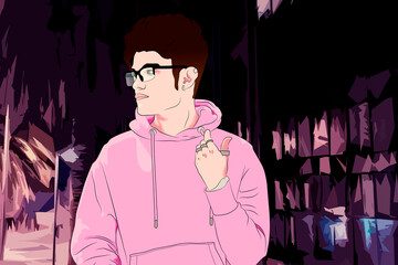 un amanecer en las calles de la ciudad con palmas