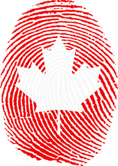 Illustration vectorisé de l'empreinte du drapeau du Canada - 500336847