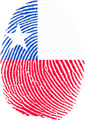 Illustration vectorisé de l'empreinte du drapeau du Chili