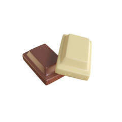 Chocolate bar. Cocoa sweets Helps to relax when eating. 3d render.