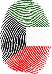 Illustration vectorisé de l'empreinte du drapeau du Koweït