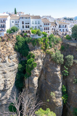Fototapeta na wymiar Ronda is located on a deep gorge where the river Tagus passes. Malaga. Andalusia. Spain. Europe. July 18, 2021 