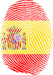 Illustration vectorisé d'une empreinte du drapeau de l’Espagne - 500338262