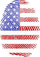 Illustration vectorisé d'une empreinte du drapeau des États Unis d’Amérique