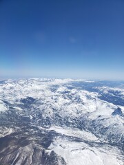 The Rocky Mountains seen from a Plane