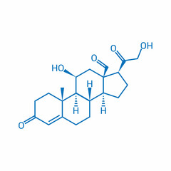 chemical structure of aldosterone (C21H28O5)