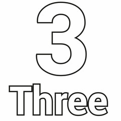 coloring the number three for preschool kids