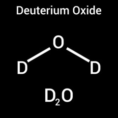 chemical structure of deuterium oxide (D2O)