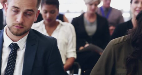 Bored.... Bad Conference. 4k video footage of businesspeople making notes while attending a conference. - Powered by Adobe